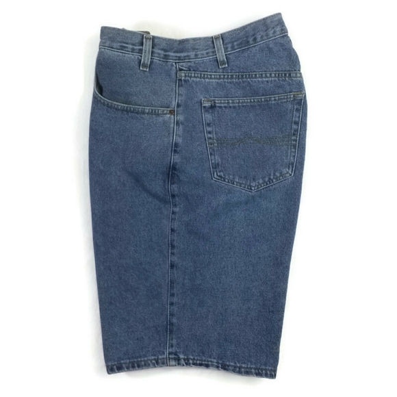 Vintage Bugle Boy 765 Medium Wash Flat Front Denim Jean Shorts Mens Size 32 x 11 - Picture 5 of 14